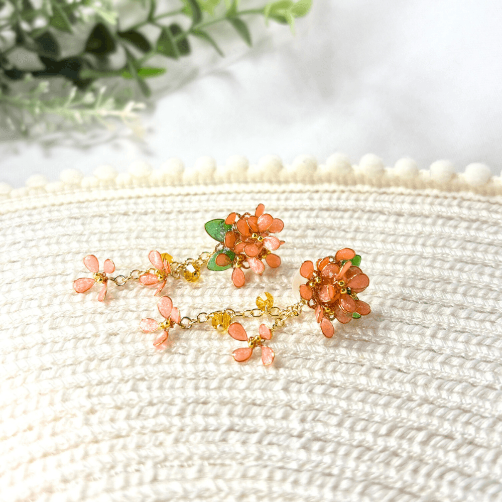 【金木犀/キンモクセイ】2wayピアス 秋の新作 揺れるオレンジ 金属アレルギー対応 サージカルステンレス 受注生産 | 7枚目